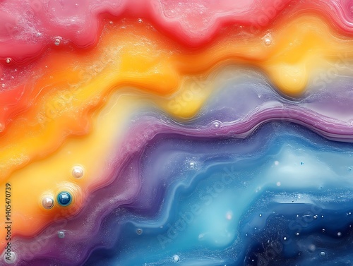 Abstract rainbow fluid art texture.