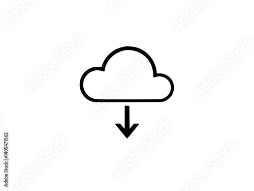 Cloud with arrow pointing downward icon