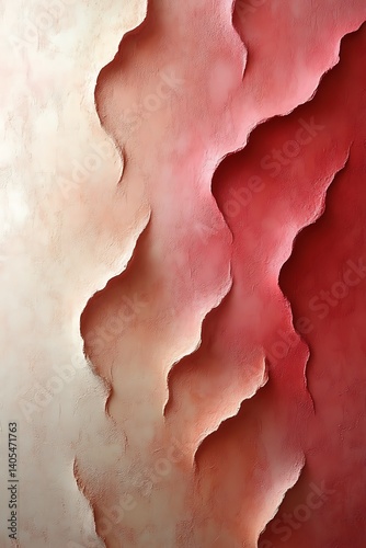 Abstract red and beige wavy paper texture.