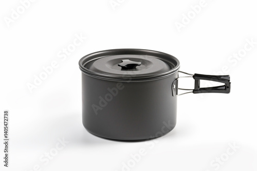 Copper pan on white background.