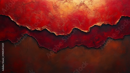 Abstract red and gold layered texture.