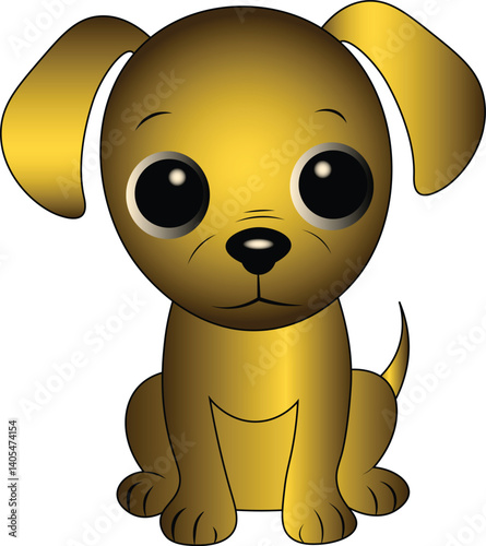 Cute Cartoon dog vector art  in white background