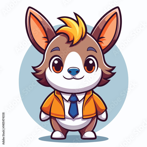 Cute animal cartoon character in business attire