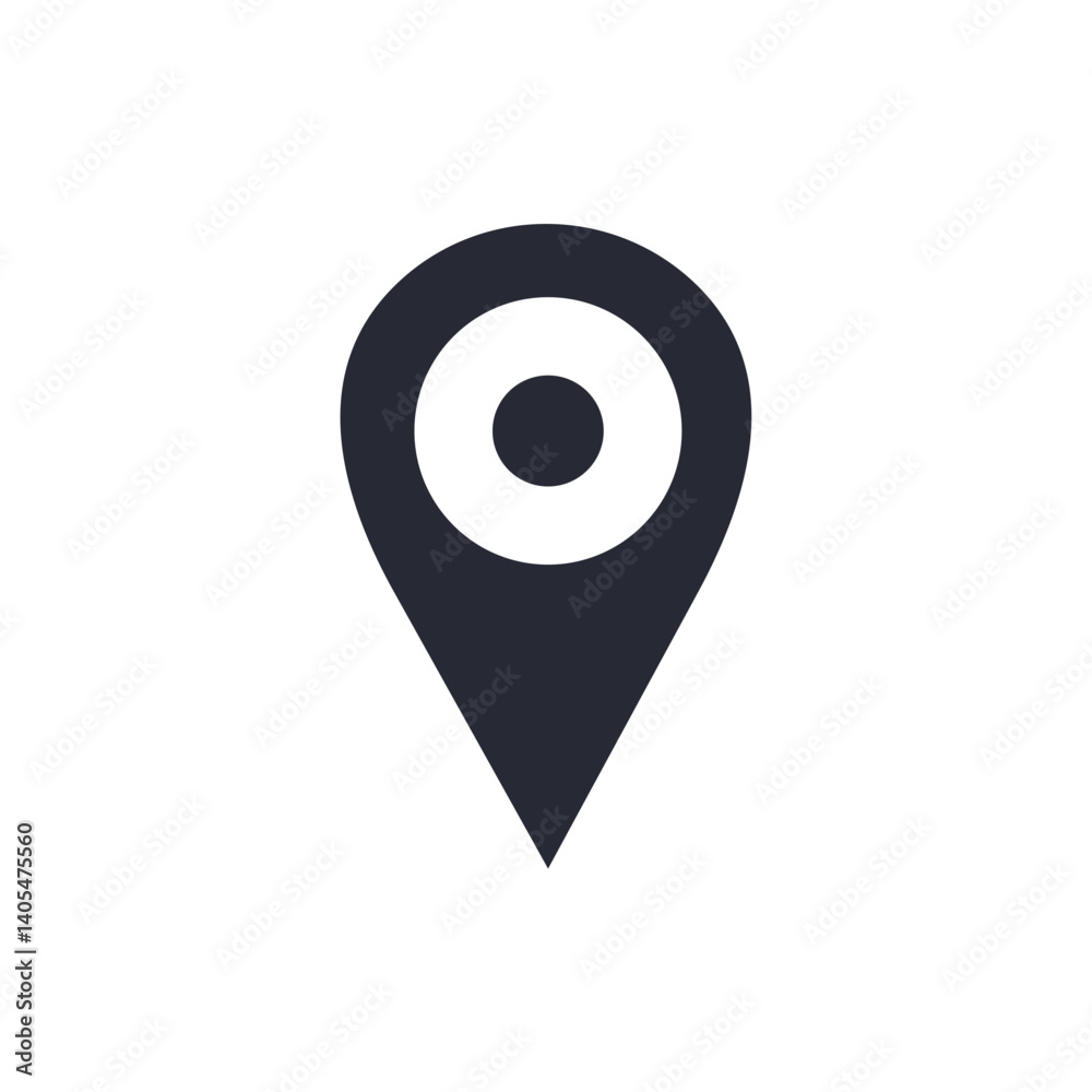 Black location pin icon. Map pointer marker. Destination and location symbol
Black location pin icon. Map pointer marker. Destination and location symbol