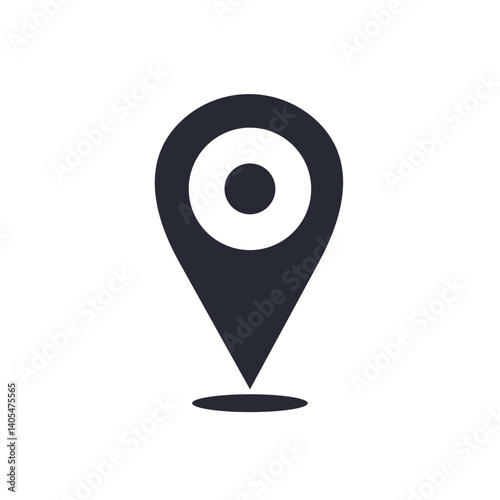 Black location pin icon. Map pointer marker. Destination and location symbol
