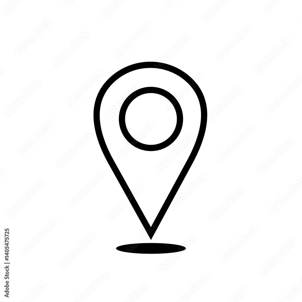 Black location pin icon. Map pointer marker. Destination and location symbol
Black location pin icon. Map pointer marker. Destination and location symbol