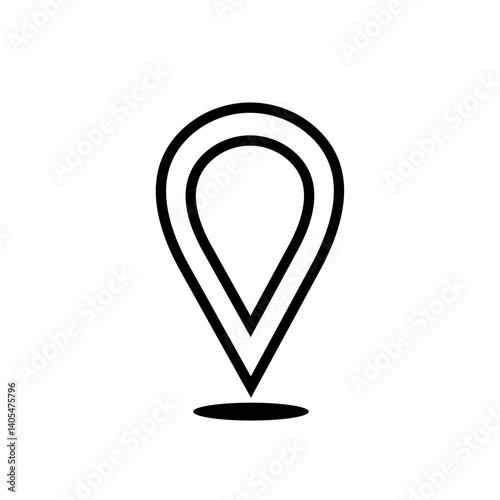 Black location pin icon. Map pointer marker. Destination and location symbol
