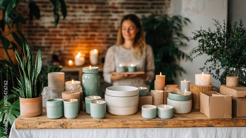 Artisan candle making workshop cozy studio creative craft warm atmosphere close-up diy experience