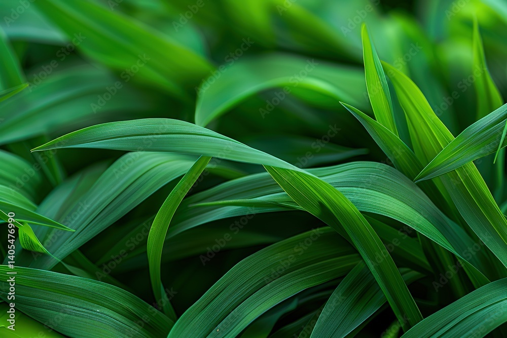 Fototapeta premium Lush Green Foliage: A vibrant display of overlapping leaves creating a serene scene