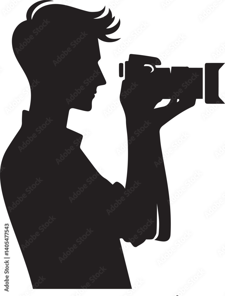 Silhouette of a Male Photographer with DSLR Camera in Action
Silhouette of a Male Photographer with DSLR Camera in Action