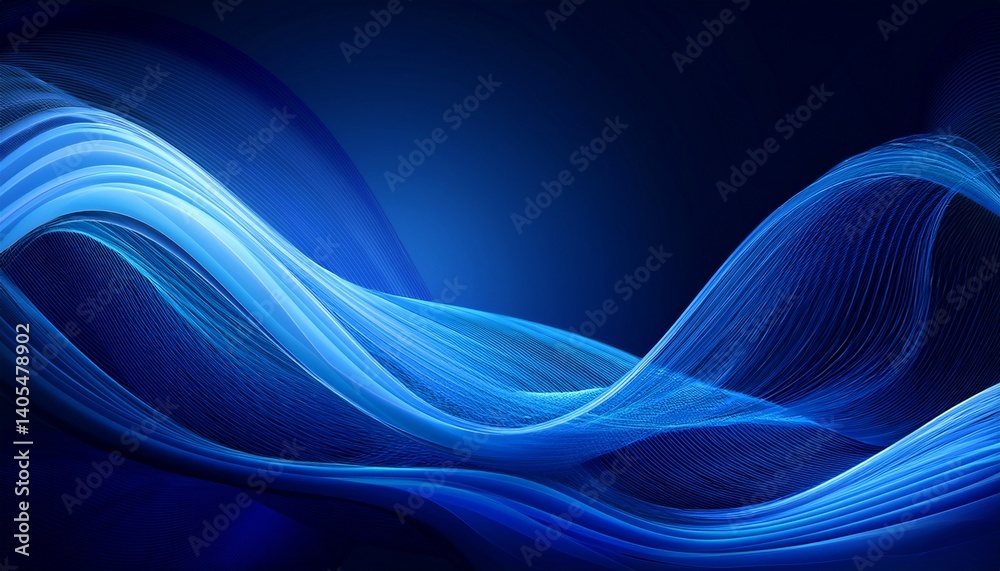 Abstract flowing blue waves with a gradient glow Abstract flowing blue waves with a gradient glow