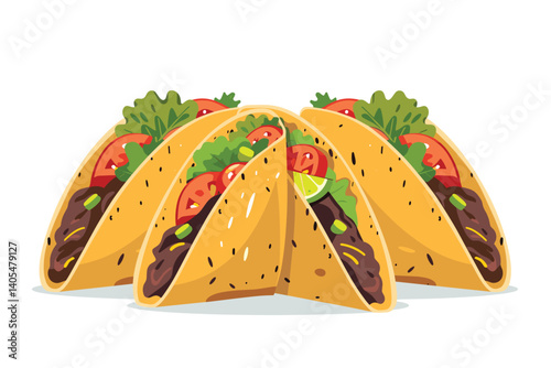 vector illustration of a mouthwatering taco...background contained in clipping mask