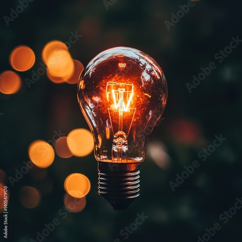 Illuminating ideas vintage light bulb glow cozy indoor space photograph warm ambience close-up view creativity unleashed