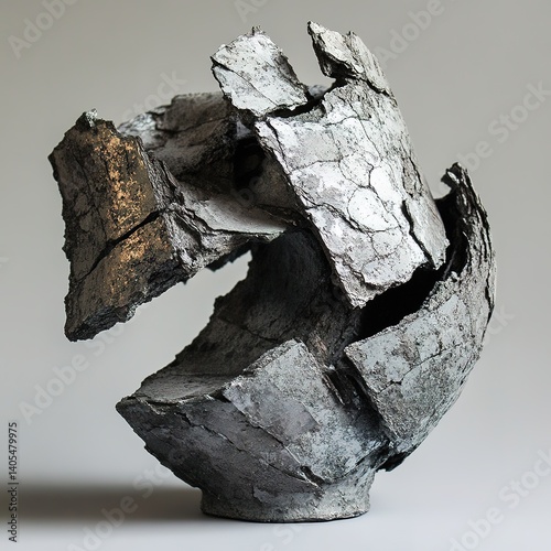 Dynamic sculpture art piece contemporary gallery metal artwork abstract environment artistic viewpoint modern concept