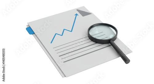 Φωτογραφία Isolated Magnifying Glass Over Document