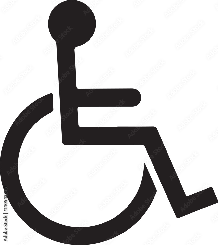 handicapped access sign or symbol flat icon