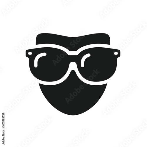 Stylish sunglasses icon in a minimalistic design  on a transparent background