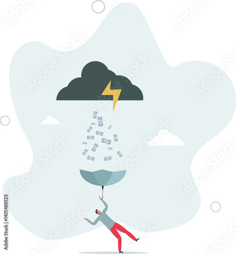 Make money idea, passive income or profit and dividends from stock market investment, financial success concept.flat character life .