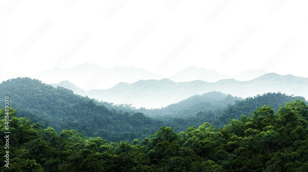 Misty Mountain Range: A Serene Landscape Misty Mountain Range: A Serene Landscape