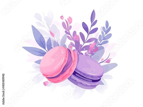 Colorful Macarons Floral Design photo