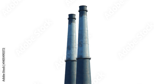 Fotografie Isolated Industrial Chimneys