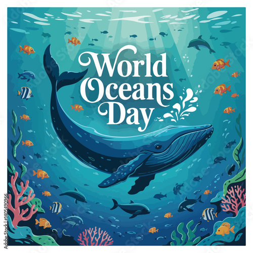 World Oceans Day Observation Poster Banner