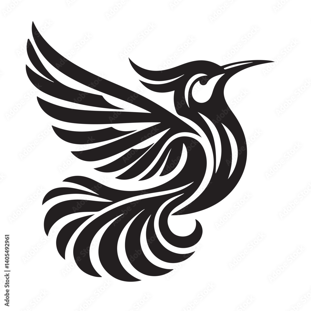 Fototapeta premium Bird silhouette illustration design