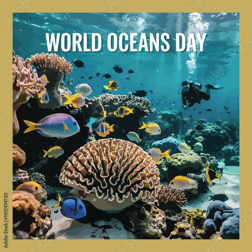 World Oceans Day Observation Poster Banner