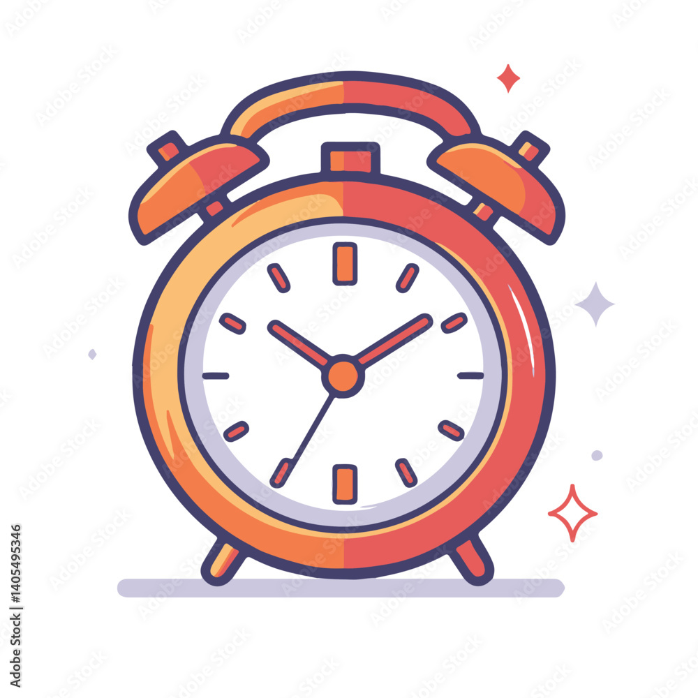 Simple vector illustration of an alarm clock Simple vector illustration of an alarm clock