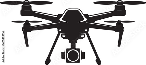 Drone silhouette vector, drone camera icon silhouette vector illustration
