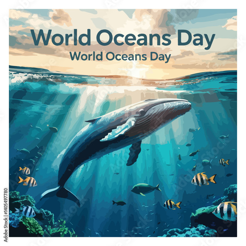 World Oceans Day Observation Poster Banner