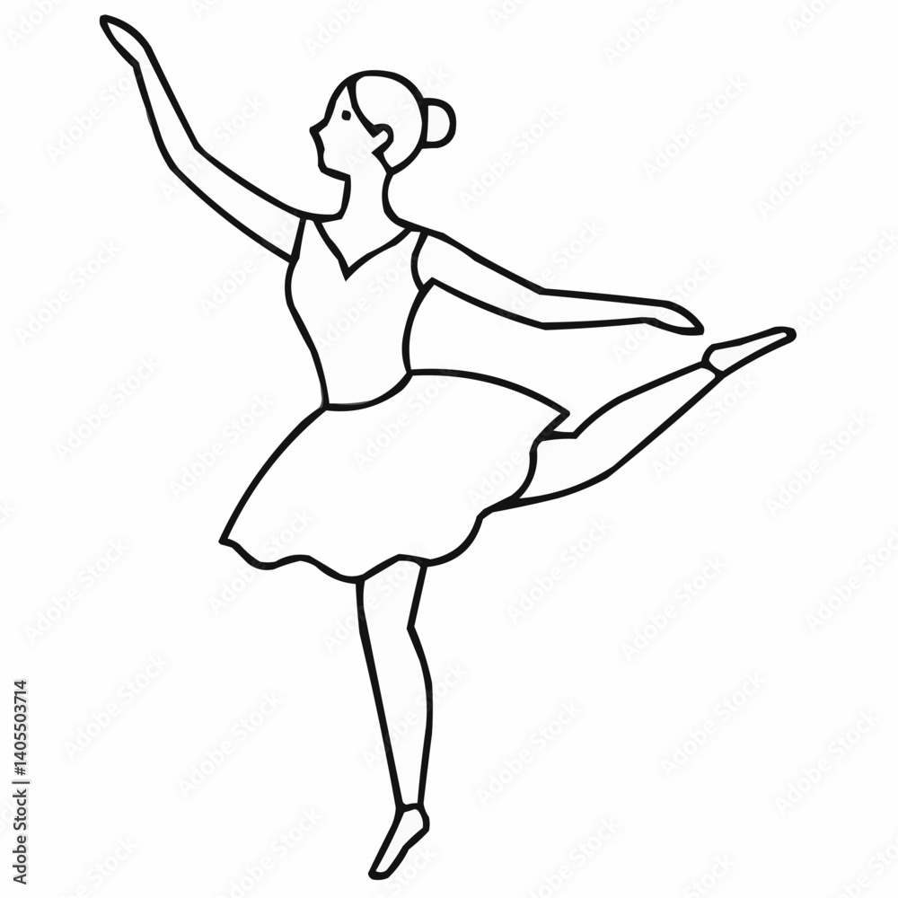 Ballerina dancing gracefully in a minimalist style Ballerina dancing gracefully in a minimalist style