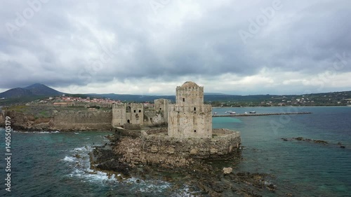 Wallpaper Mural The tower of Methoni Castle in Modon by the sea in Europe, Greece, Peloponnese, Mani, in summer on a sunny day.  Torontodigital.ca
