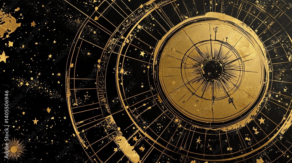 Obraz premium Astronomical chart depicting celestial bodies.