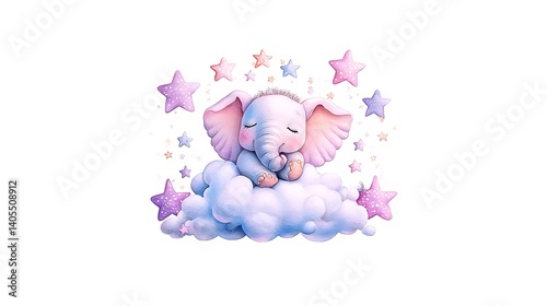 Cute Elephant Dream Cloud Art