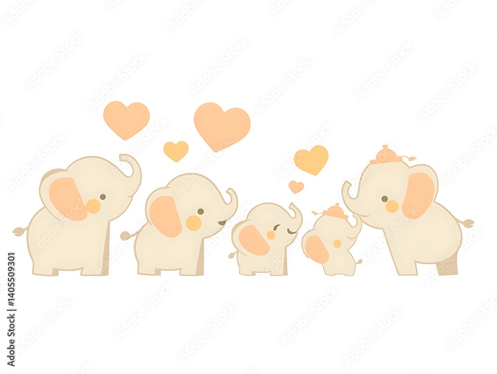 Cute Elephant Family Cute Elephant Family