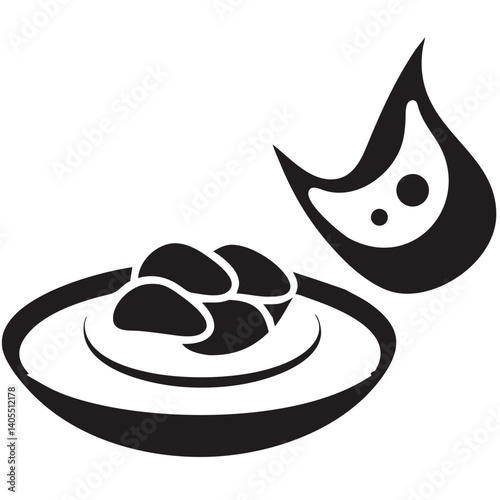 Fiery transformation of precious seeds nestled in a protective shell, a stark black and white graphic design.