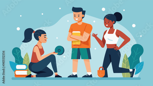 A mentorship program where experienced athletes provide support and guidance to beginners looking to improve their fitness.. Vector illustration