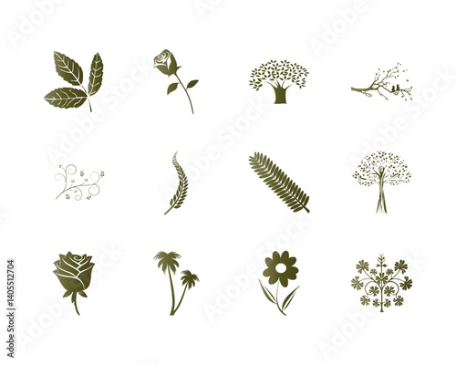 Elegant Collection of Nature-Inspired Silhouettes