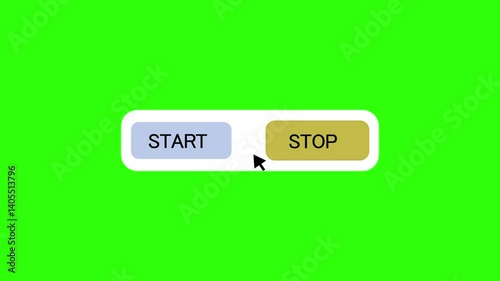 A digital cursor hovers over a button on a Green background animation
