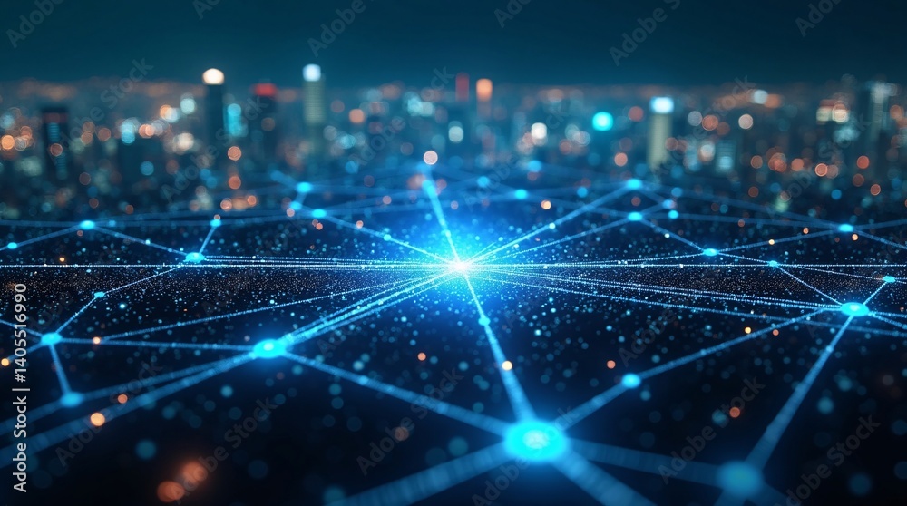 Fototapeta premium Connecting the flux dev network a modern grid of collaborative technology