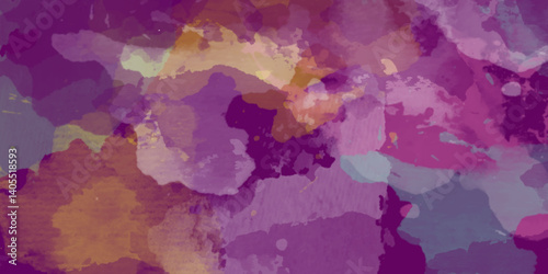 Abstract colorful watercolor background with splashes of texture vector text for cover page . colors: violet and glaucous. cloud, windstorm, pattern, abstract, drawing, beauty. Vibrant paint pattern .