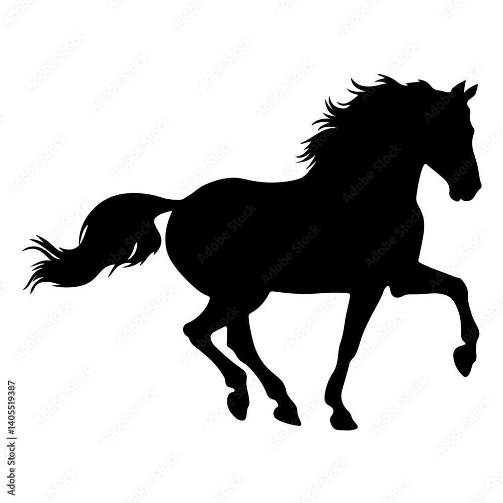 Obraz premium Graceful Galloping Horse Silhouette