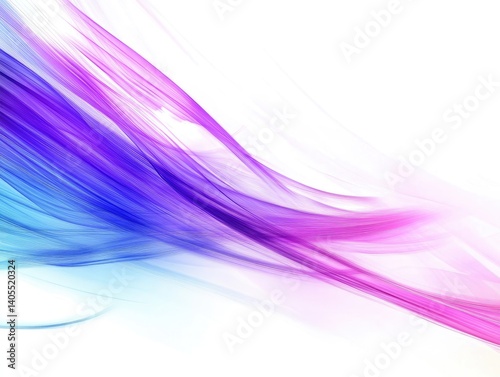 Abstract Colorful Waves in Pink and Blue on White Background