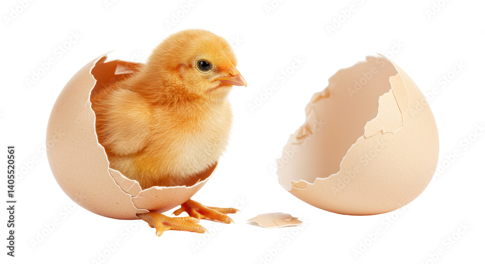 Obraz premium Isolated Chick Hatching from Egg