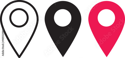Location and Map Pin Icon Set
