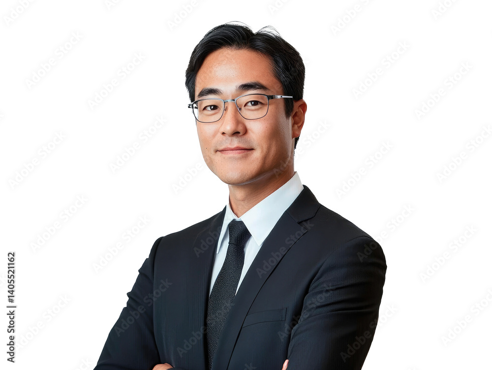 Confident Business Professional in Formal Attire with Glasses Confident Business Professional in Formal Attire with Glasses