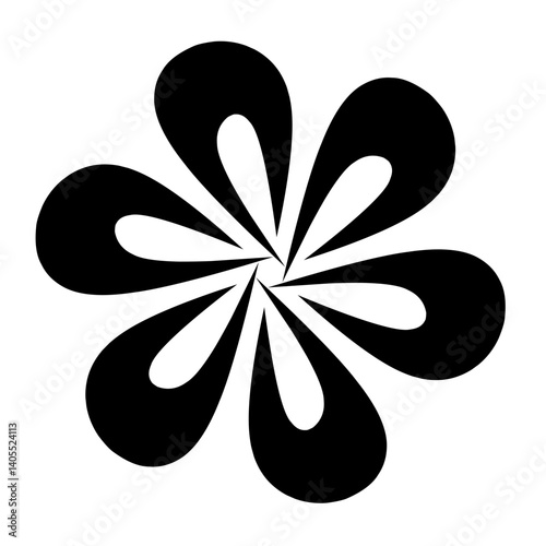 black and white floral ornament