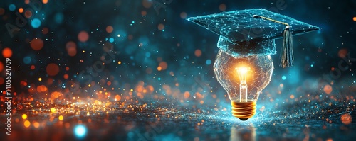 Wallpaper Mural Light bulb and graduation cap symbolizing innovation in education Torontodigital.ca