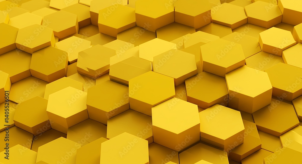 Golden Hexagon Harmony AI Generated Golden Hexagon Harmony AI Generated
